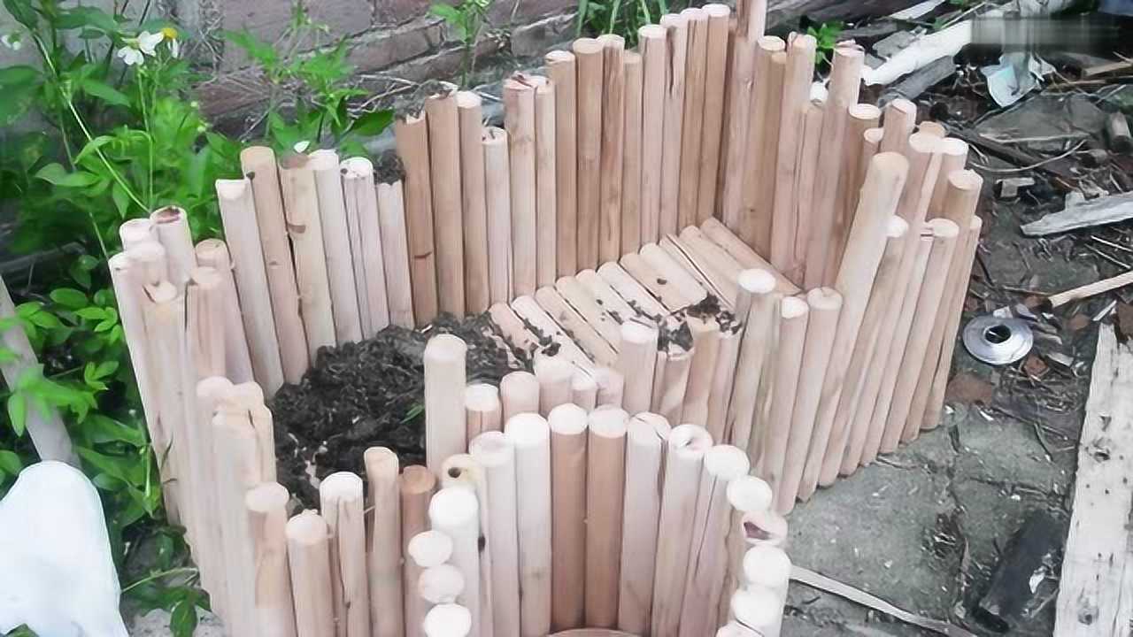 自制室外木栅栏花盆,有种文艺复古的感觉