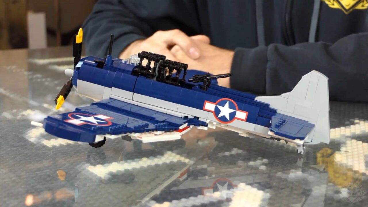 brickmania积木二战美军sbd5无畏式俯冲轰炸机评测和展示