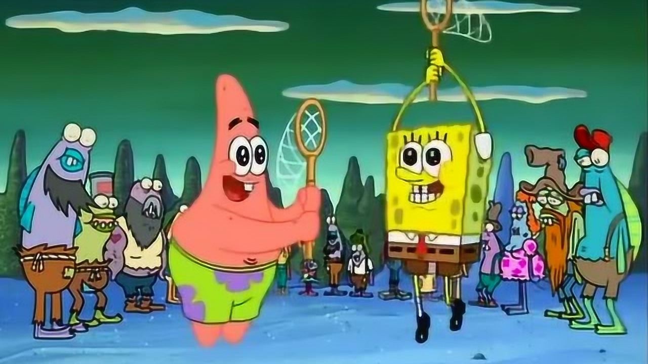 海绵宝宝第七季海绵宝宝派大星表演抓水母围观群众们捧腹大笑