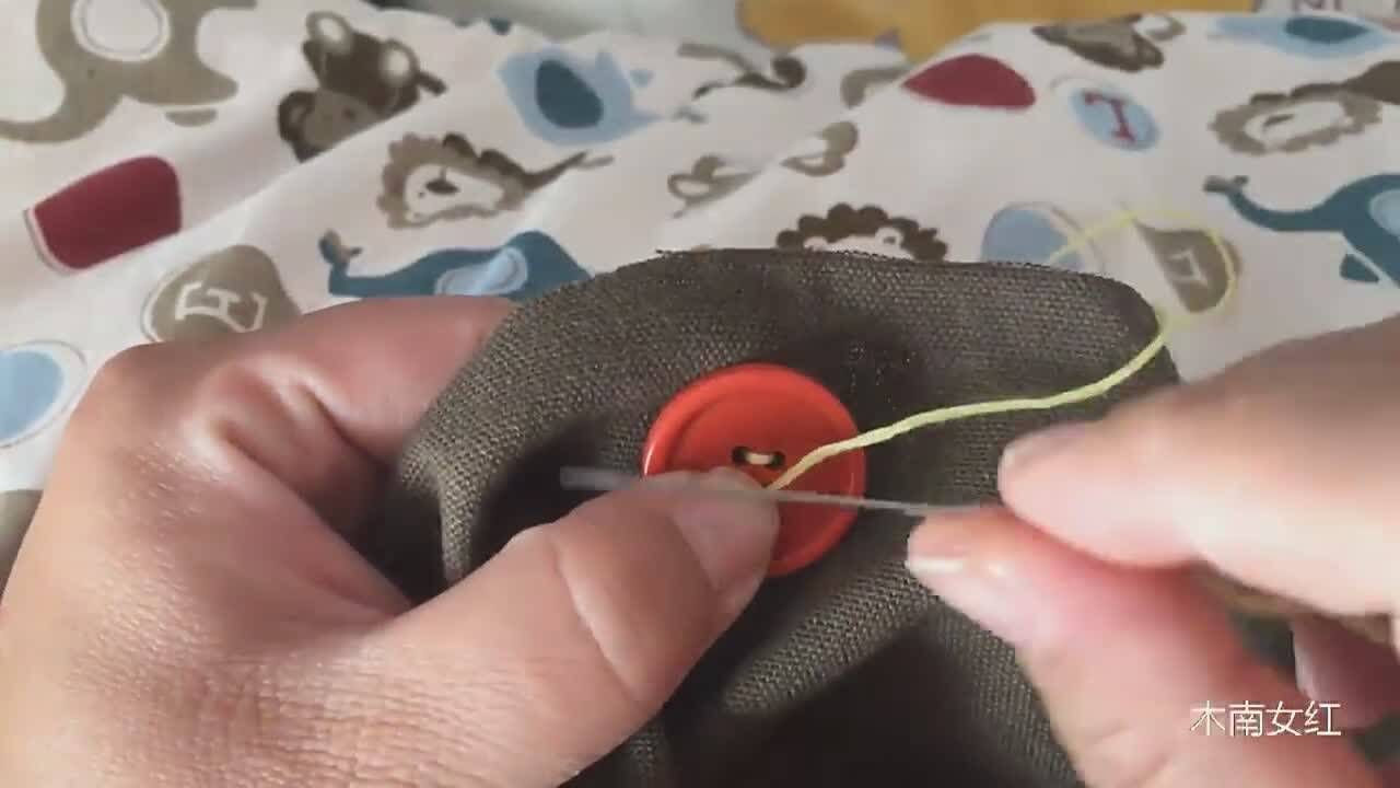 锁边针缝纽扣,简单有意思