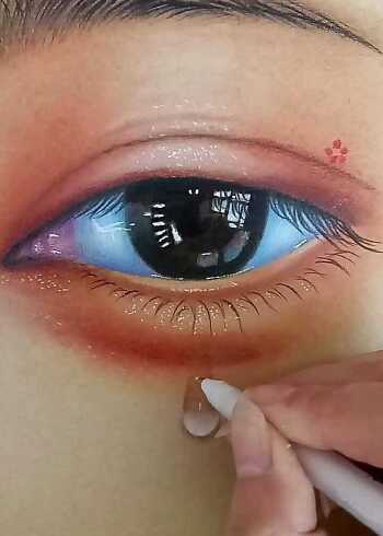 教你画眼泪,用具:炭笔,高光笔,彩铅