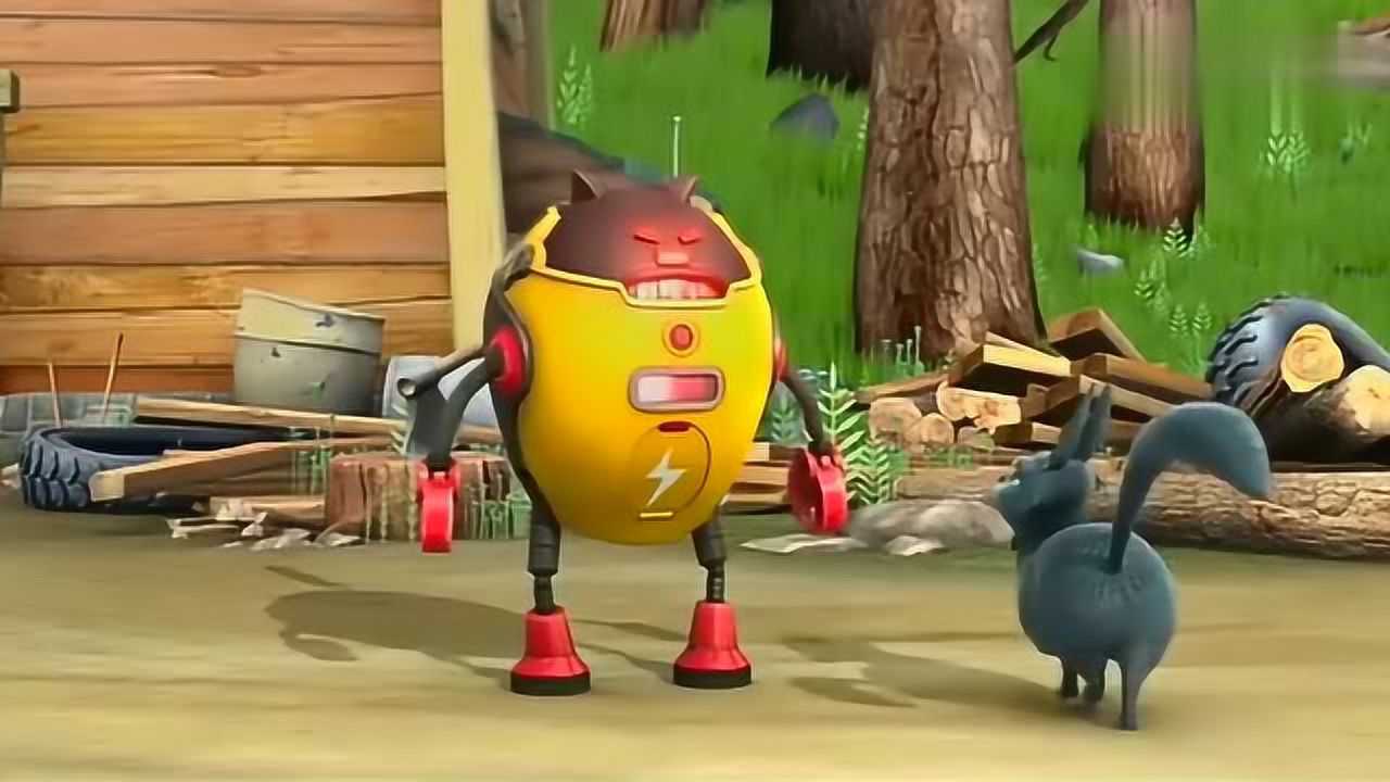 光头强的伐木机器人太厉害了,仓库里的木头都堆不下了