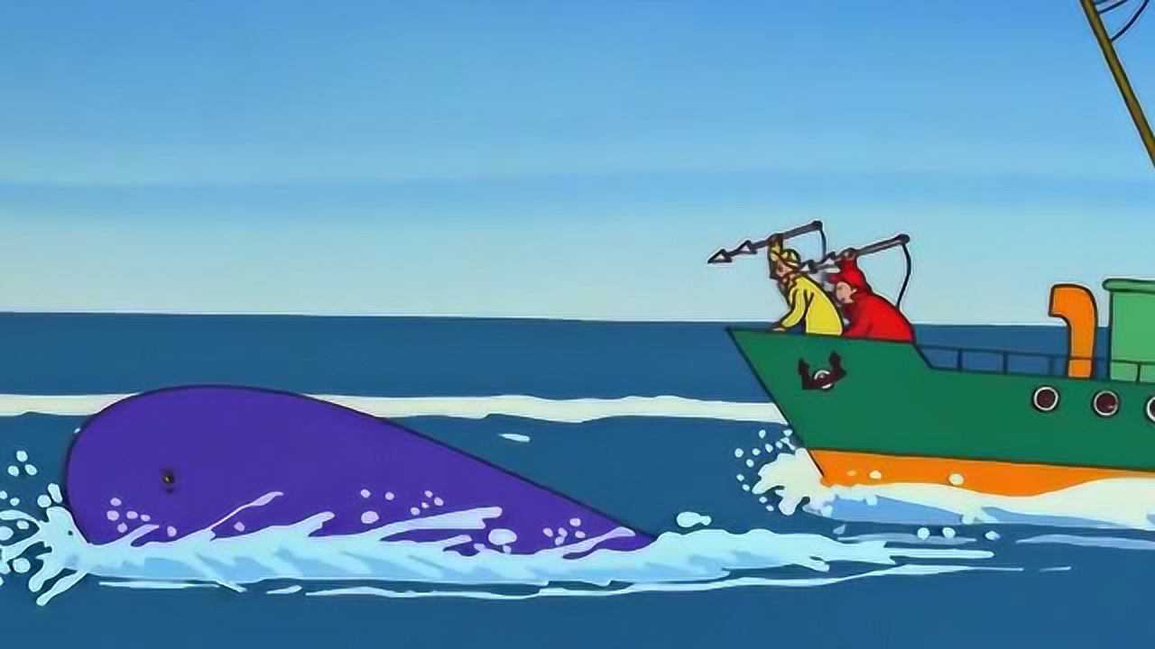 《巴巴爸爸》捕鲸人在捕杀鲸鱼,巴巴爸爸正在阻止哦