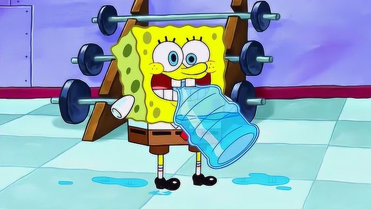 《海绵宝宝》教练说,多喝水就能练出腹肌了