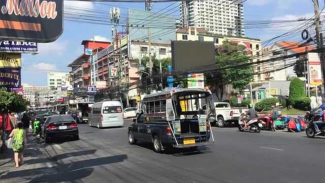 实拍泰国旅游胜地芭堤雅街景