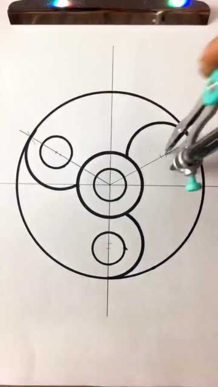 看大神教你如何,用圆规和直尺画一个写轮眼_腾讯视频