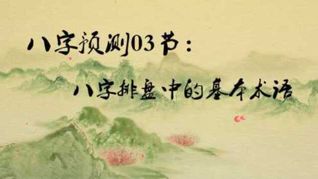 张志华公开课:八字预测03节八字排盘中的基本术语