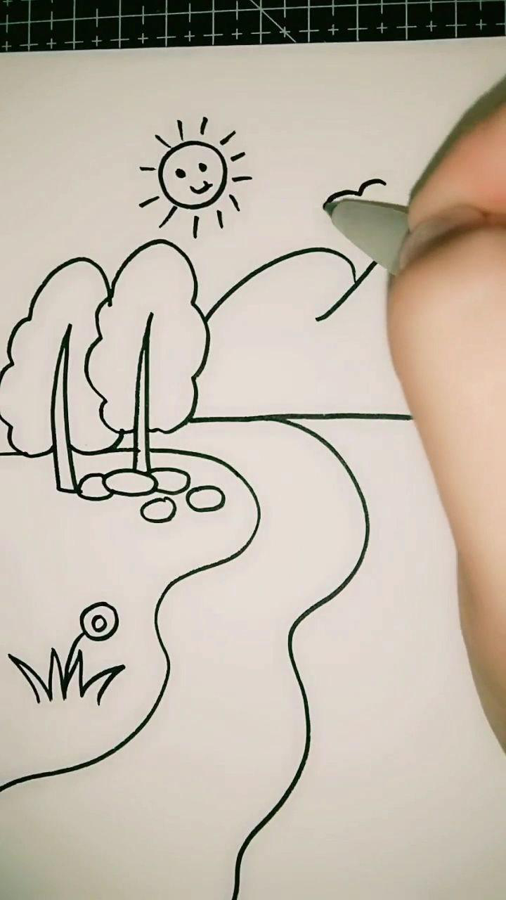 走在乡间的小路上最简单画法,你学会了呢
