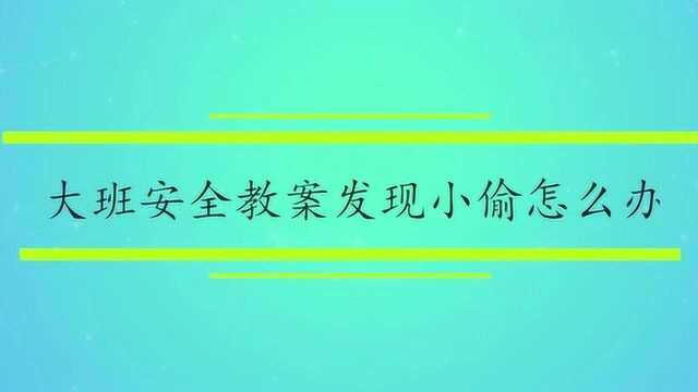 大班安全教案发现小偷怎么办