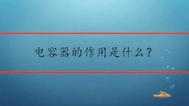 电容器的作用是什么?