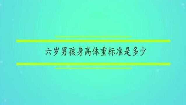 六岁男孩身高体重标准是多少