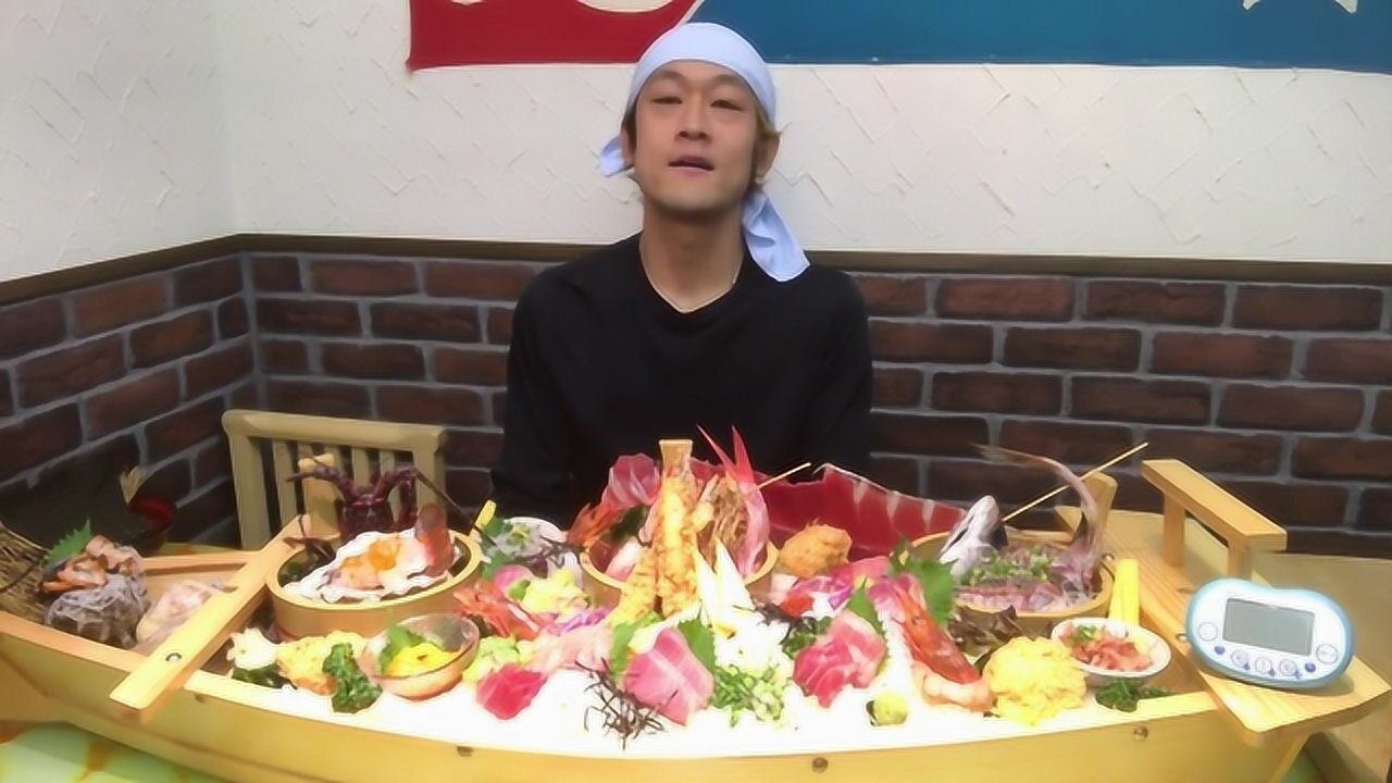 大胃王吃播max铃木热海遇见的海鲜大船30分钟限时挑战