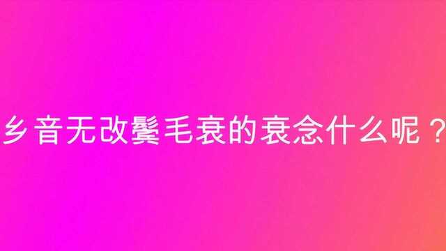 乡音无改鬓毛衰的衰念什么呢?