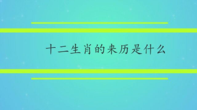 十二生肖的来历是什么