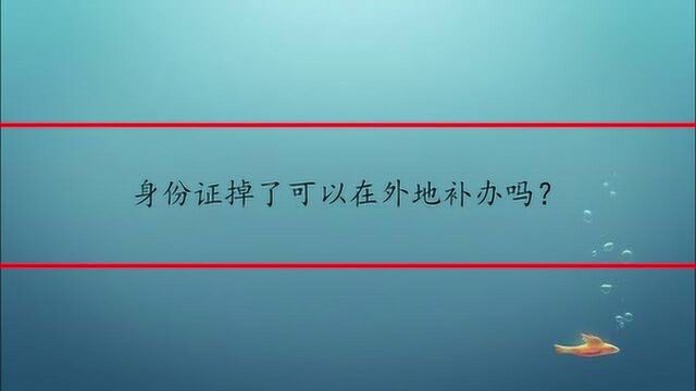 身份证掉了可以在外地补办吗?