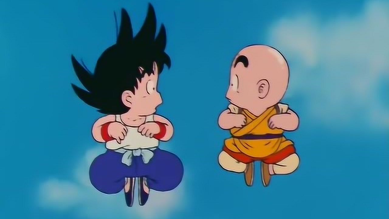 龙珠小悟空和克林脱衣下龟壳之后,两个人居然能弹跳那么高