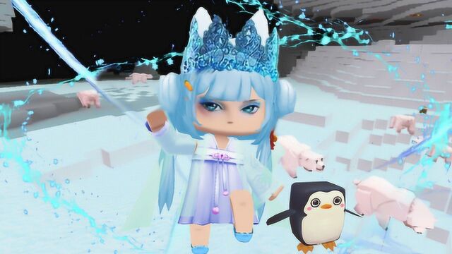 迷你世界 汤米体验叶罗丽里的冰公主,冰雪世界太美了