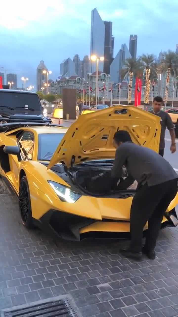迪拜土豪驾驶兰博上街,打开引擎盖,才知道是后置发动机!