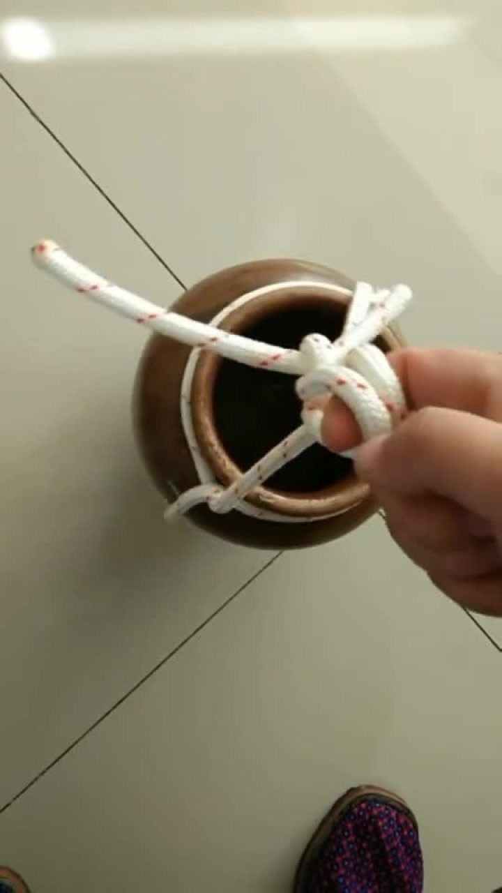 绳结技巧之抬缸扣看似简单却非常牢固实用