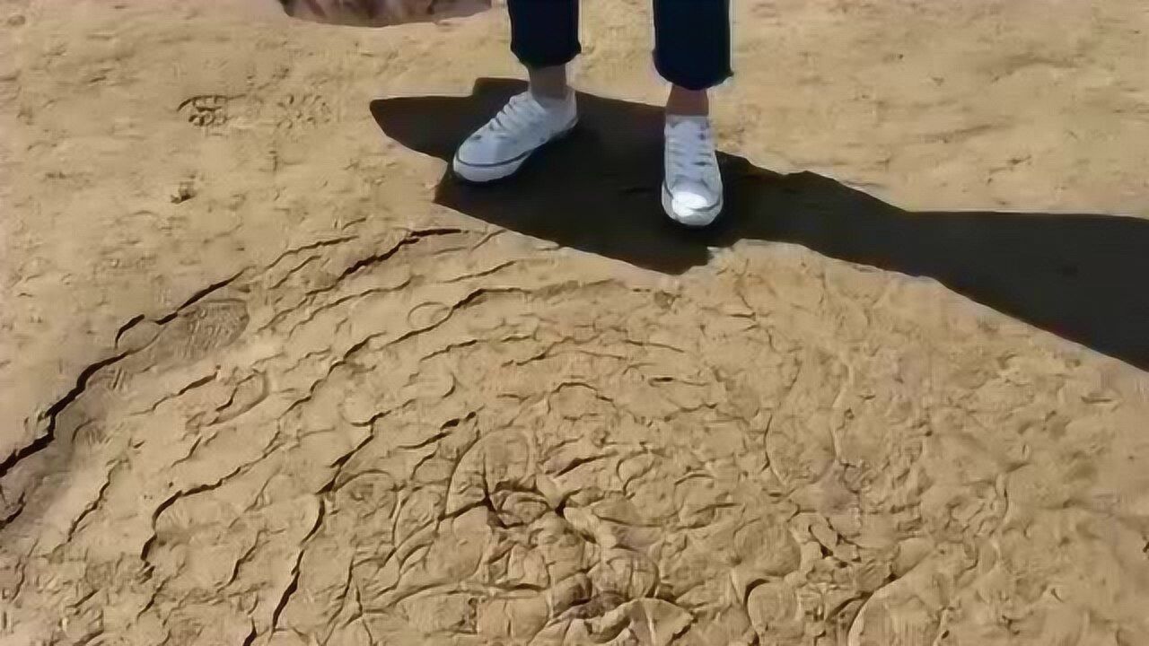 不知道小姐姐怎么想的,穿着小白鞋踩一块烂泥巴,就不怕把小白鞋弄脏了