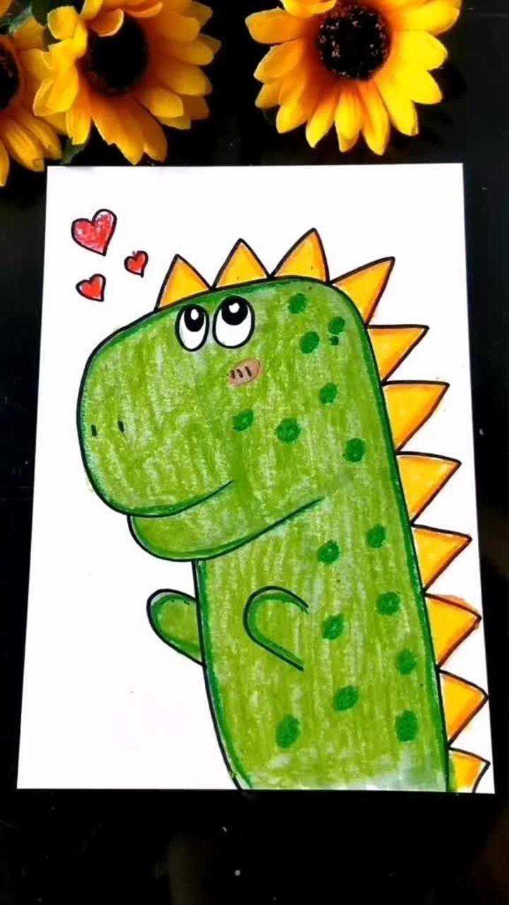 数字七画恐龙小恐龙简笔画