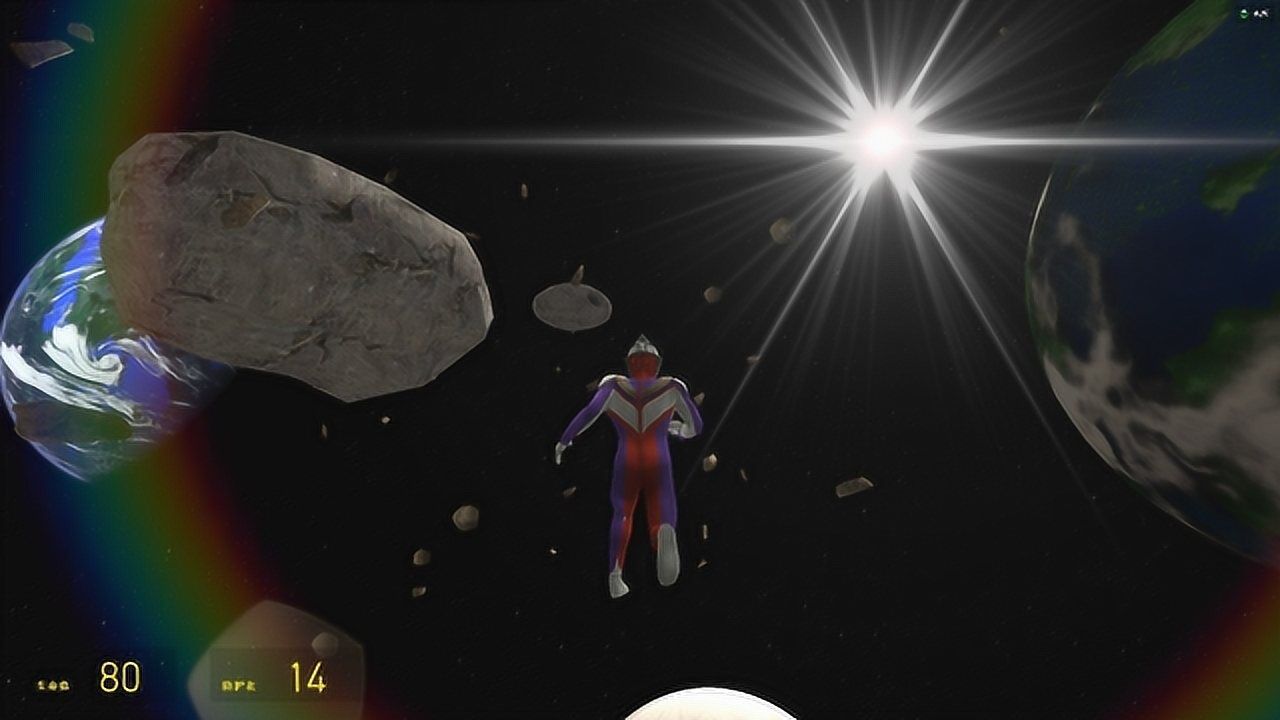 迪迦奥特曼一个人来到太空带大家看一下别的星球是什么样的