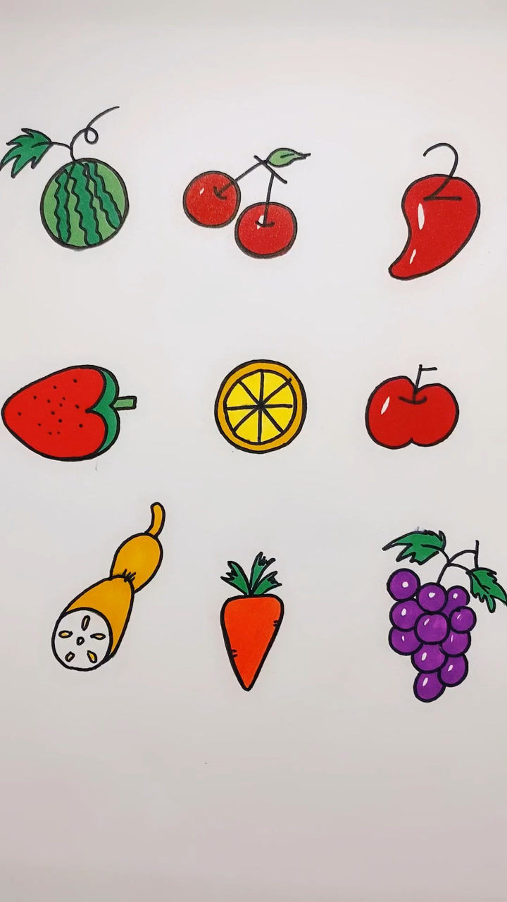 数字画你喜欢的水果