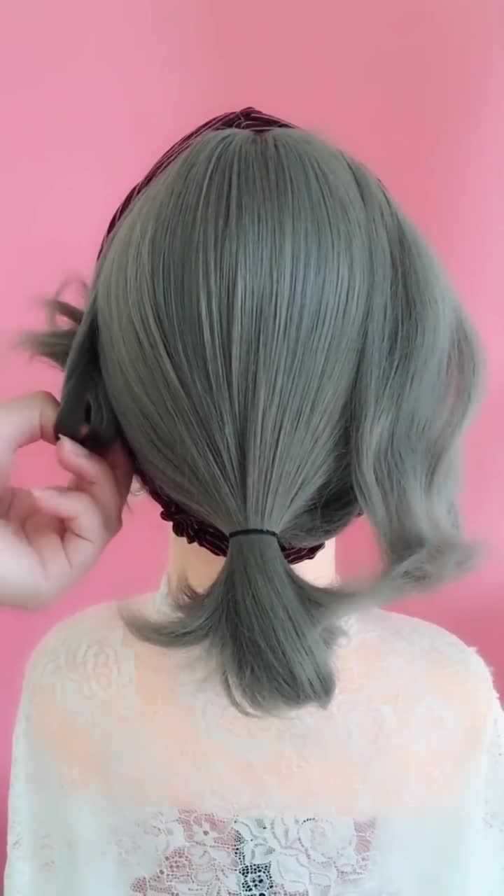 夏天短发女生最适合发带这样扎起来不易松又好看