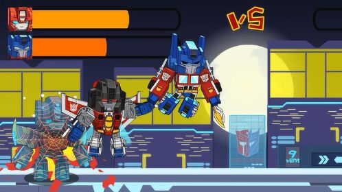 迷你世界格斗动画第433集:变形金刚红蜘蛛用蜘蛛网把擎天柱,热破粘住