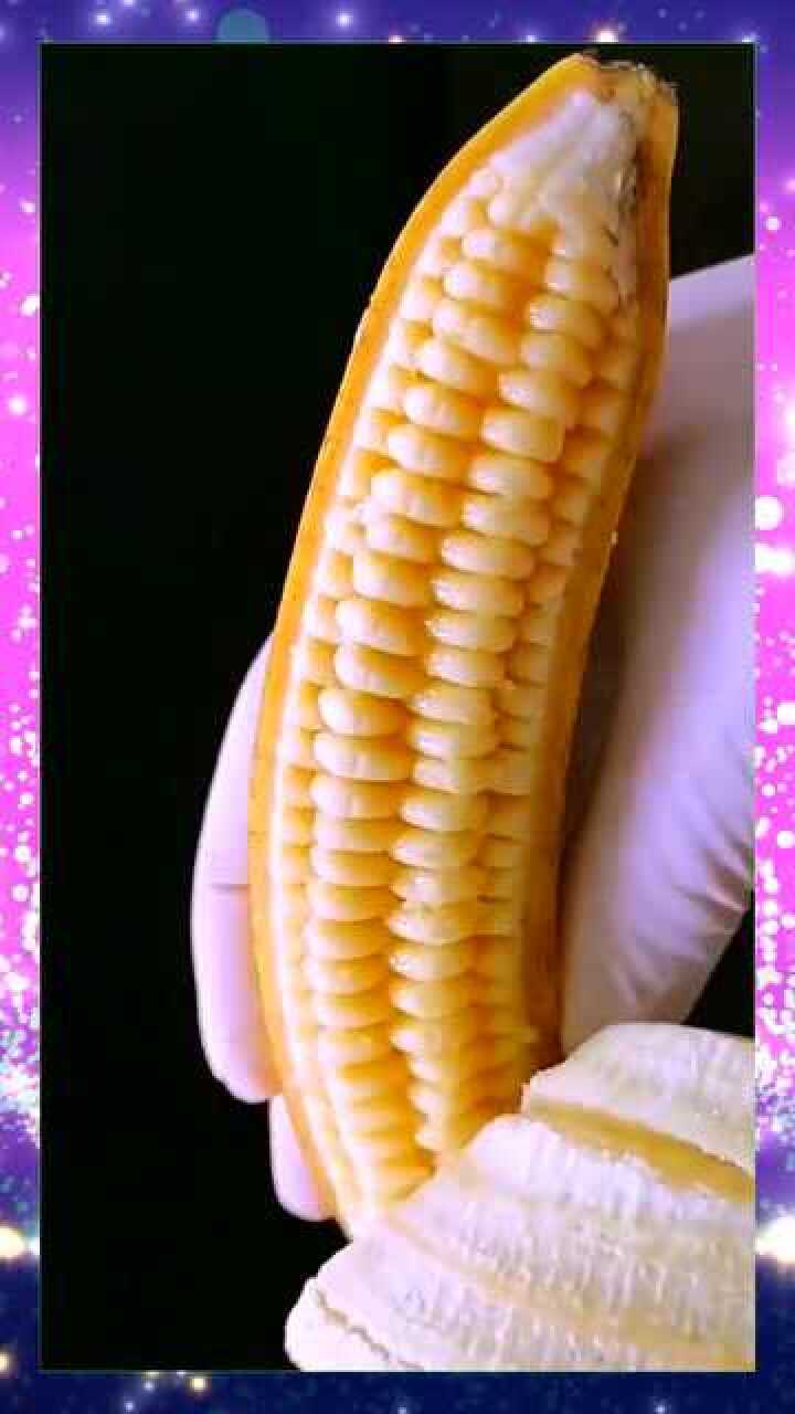 一个黄色的香蕉,秒变金黄色玉米,不得不佩服