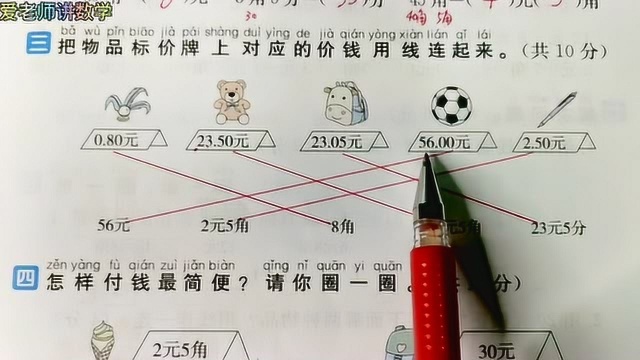 一下数学全优好卷第五单元,超市的价格标签,你认识吗