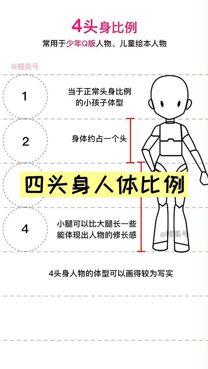 四头身人体比例模型q版宝贝常用哦