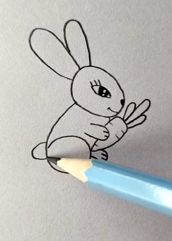 用603画可爱的小白兔,抱着胡萝卜