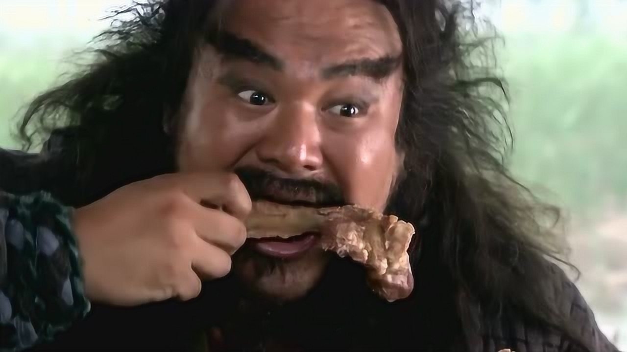 吃播早年记录合集,李逵大口吃肉喝酒,连盘子里的肉渣都不放过_电影