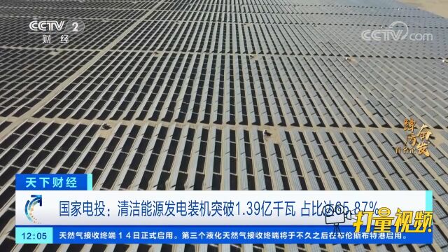 国家电投:清洁能源发电装机突破1.39亿千瓦