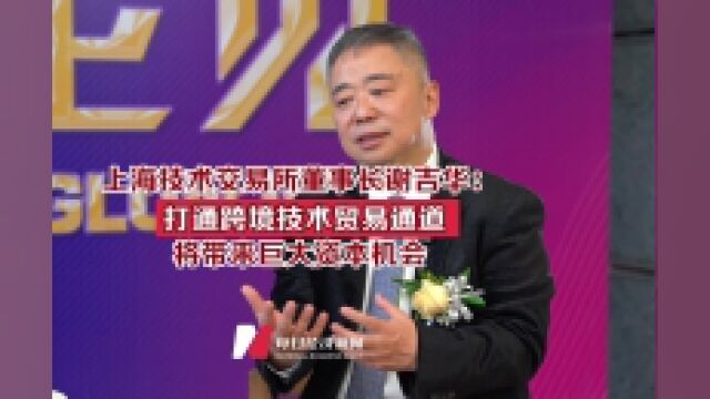 上海技术交易所董事长谢吉华:打通跨境贸易技术通道将带来巨大资本机会