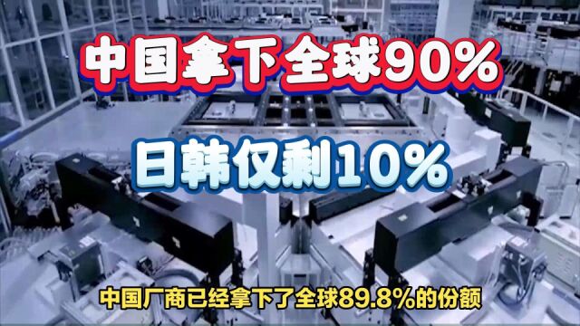 努力20年,中国拿下全球90%液晶电视屏幕市场,日韩仅剩10%