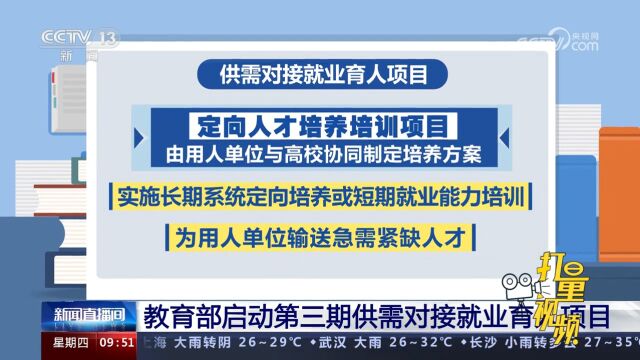 速看!教育部启动第三期供需对接就业育人项目指南申报工作