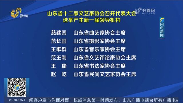 山东省十二家文艺家协会召开代表大会,选举产生新一届领导机构