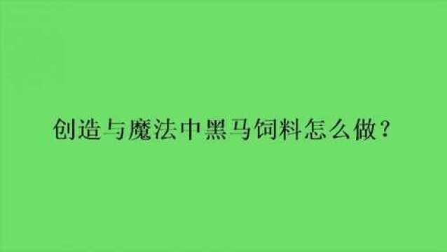 创造与魔法中黑马饲料怎么做?