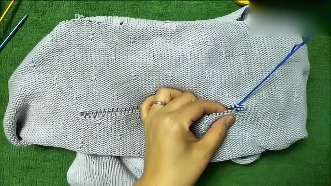 上针衣片和下针衣片的无缝缝合法教程,缝出的毛衣像织的一样