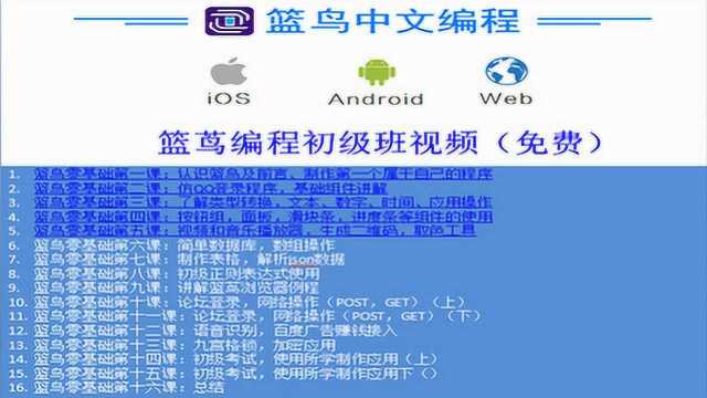 懒懒虫零基础蓝鸟苹果安卓网页编程第七课:使用篮茑json制作表格