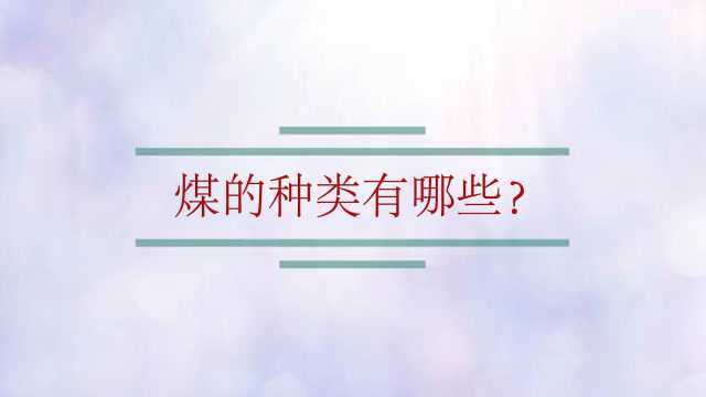 煤的种类有哪些?