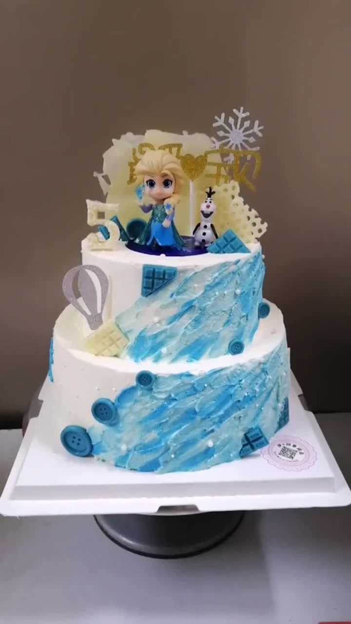 q版双层爱莎公主蛋糕