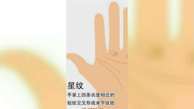 手相解析:米字纹又称“星纹”,不同位置寓意不同