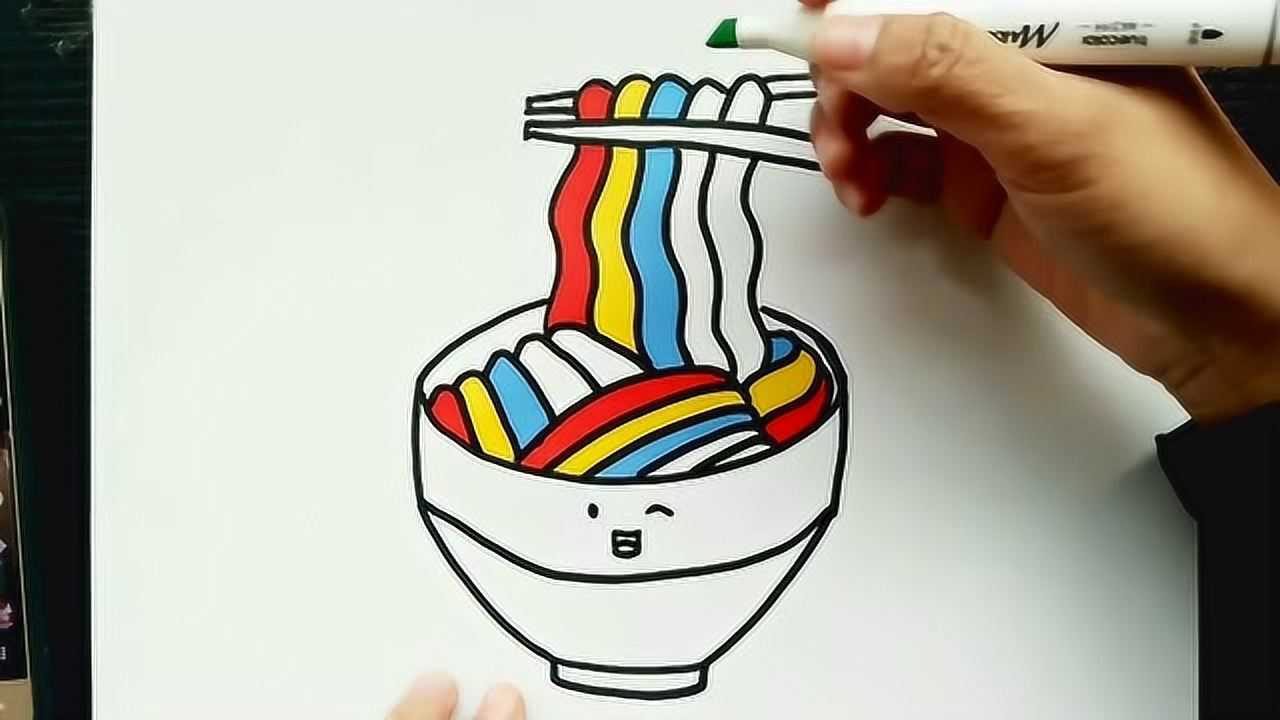 简笔画教程:教您画面条