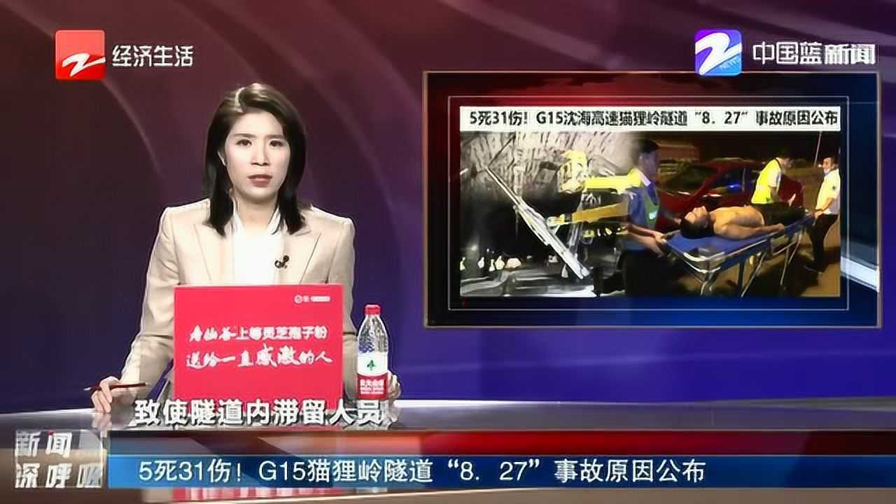 5死31伤! g15猫狸岭隧道"8.27"事故原因公布