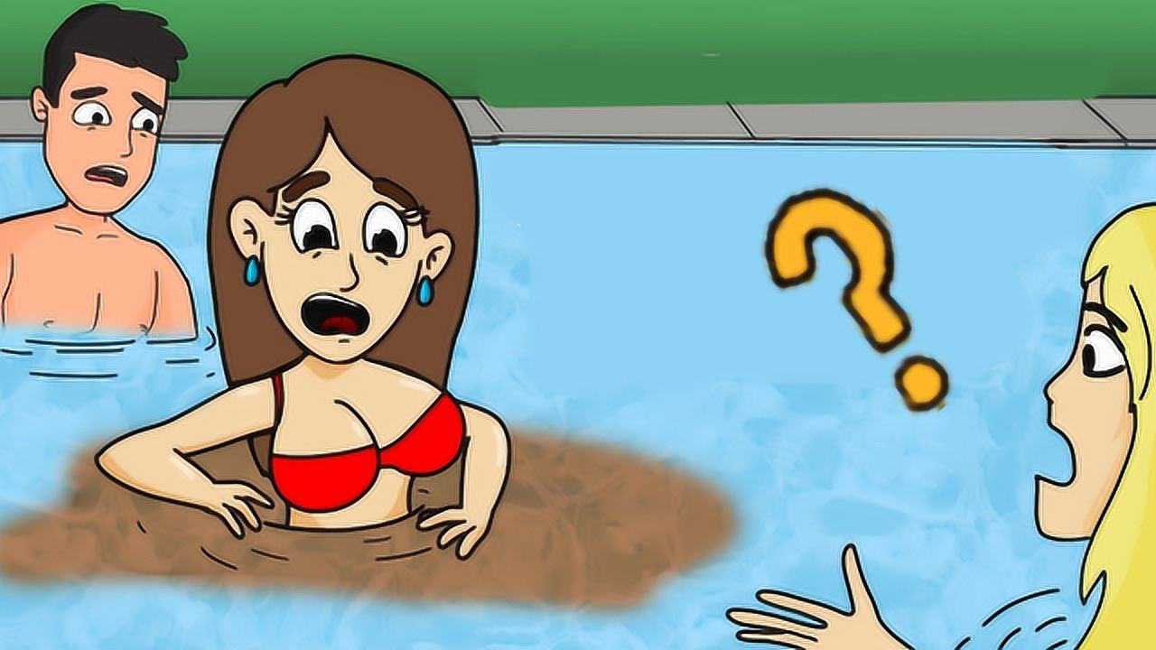 女孩参加泳池派对不料一下水就拉肚子水里的人瞬间失控