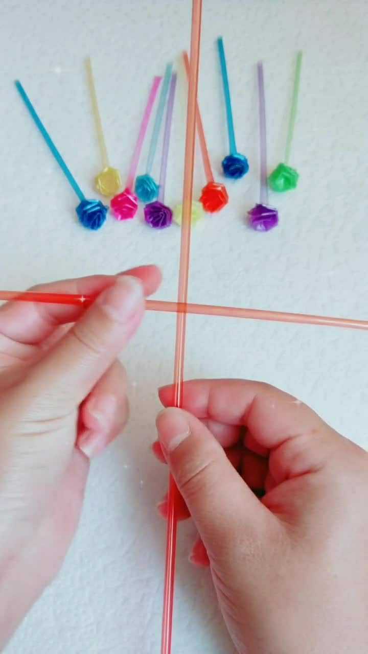 吸管玫瑰花折纸慢教程你学会了吗