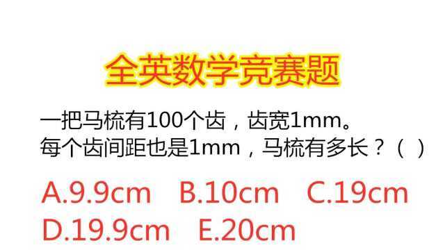 一把马梳有100个齿,齿宽1mm,每个齿间距也是1mm,马梳有多长